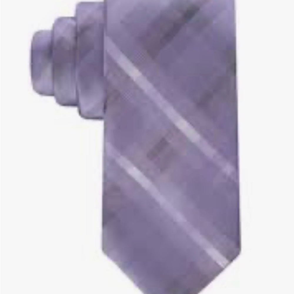 Bespoke Lavender Plaid/Solid Lilac Men's/Teen Boy’s Slender Regular Tie